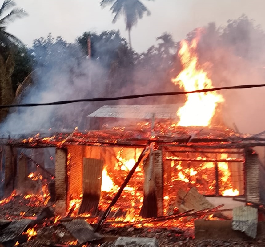 Rumah Panggung di Lengkiti OKU Ludes Terbakar 